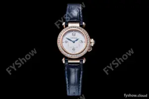Cartier - Pasha Ladies Dia Blue RG/LE White/Num AF Qtz