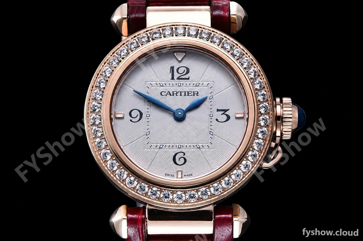 Cartier - Pasha Ladies Dia Red RG/LE White/Num AF Qtz - Image 2