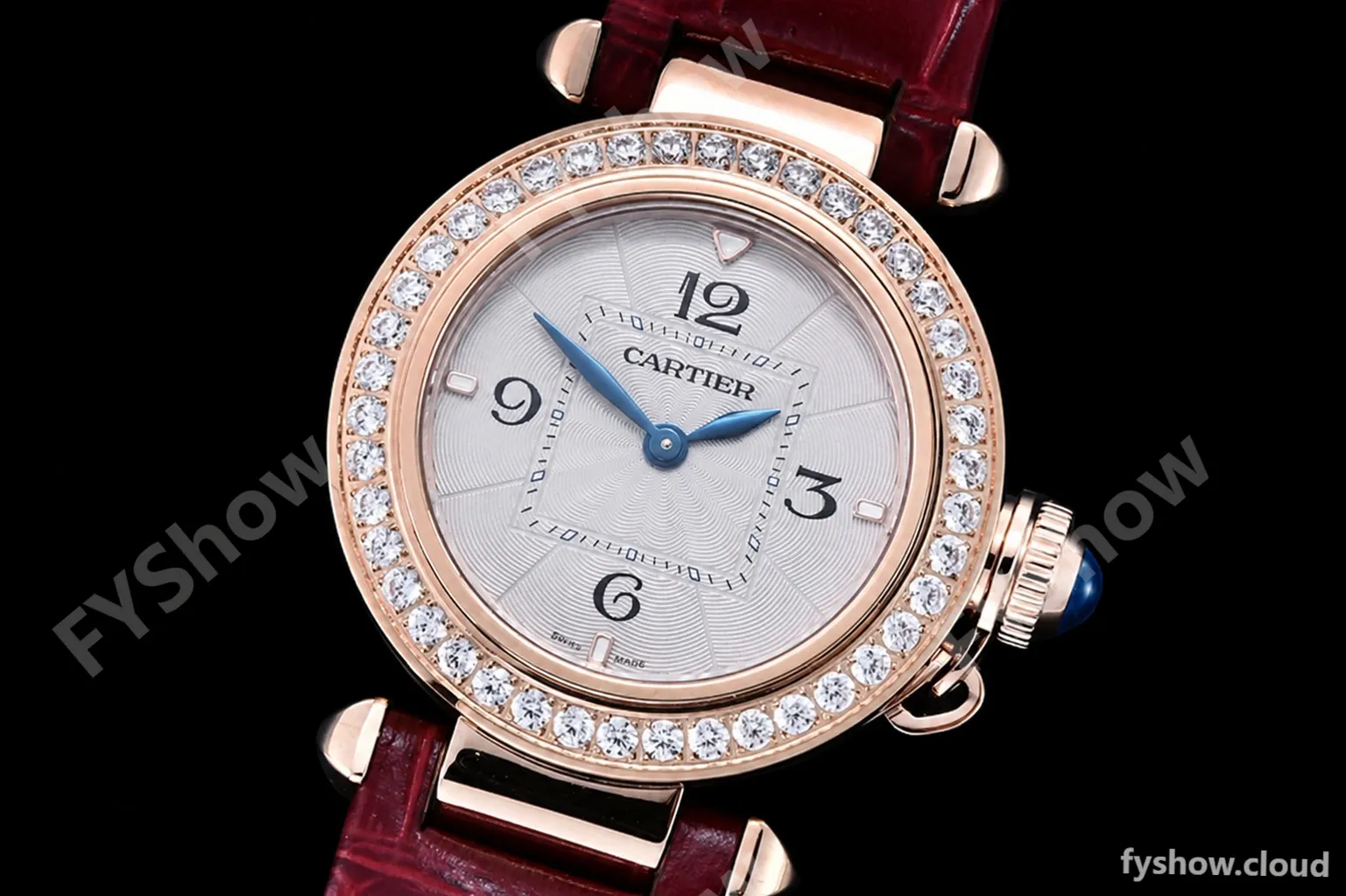 Cartier - Pasha Ladies Dia Red RG/LE White/Num AF Qtz - Image 4