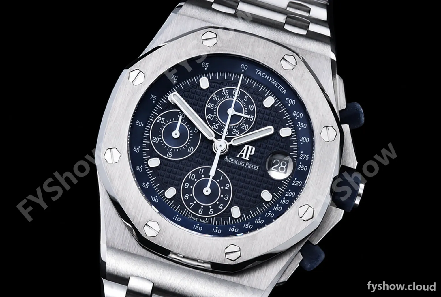 Audemars Piguet - AP ROO Chronograph SS/SS Blue/Dot JJF A3126 Mod - Image 5