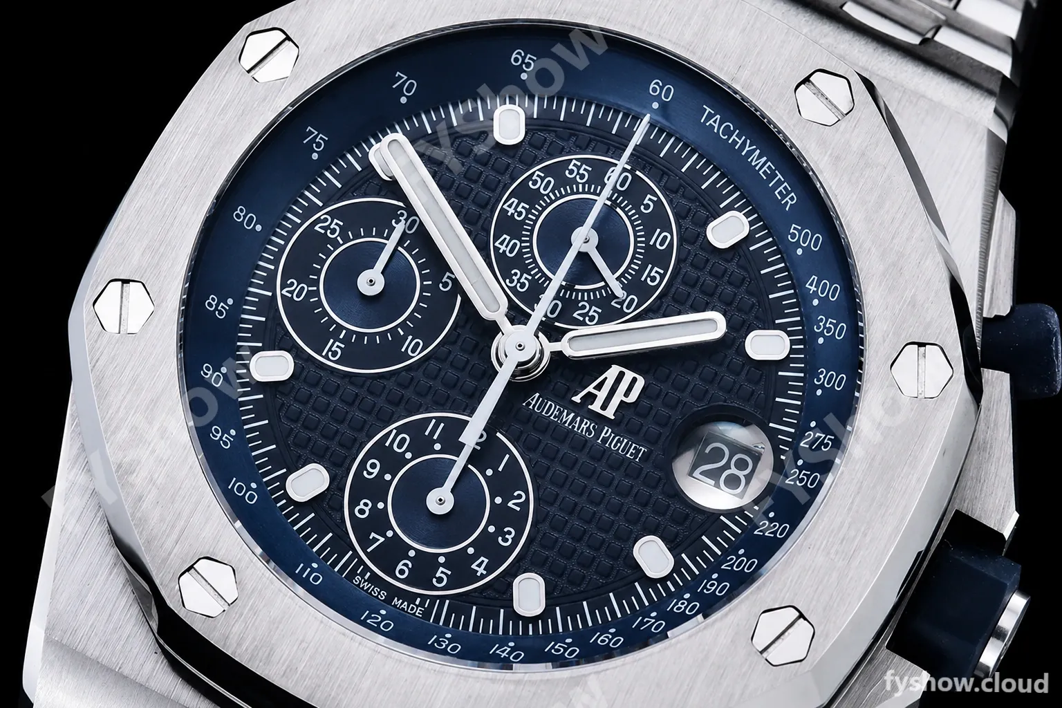 Audemars Piguet - AP ROO Chronograph SS/SS Blue/Dot JJF A3126 Mod - Image 6