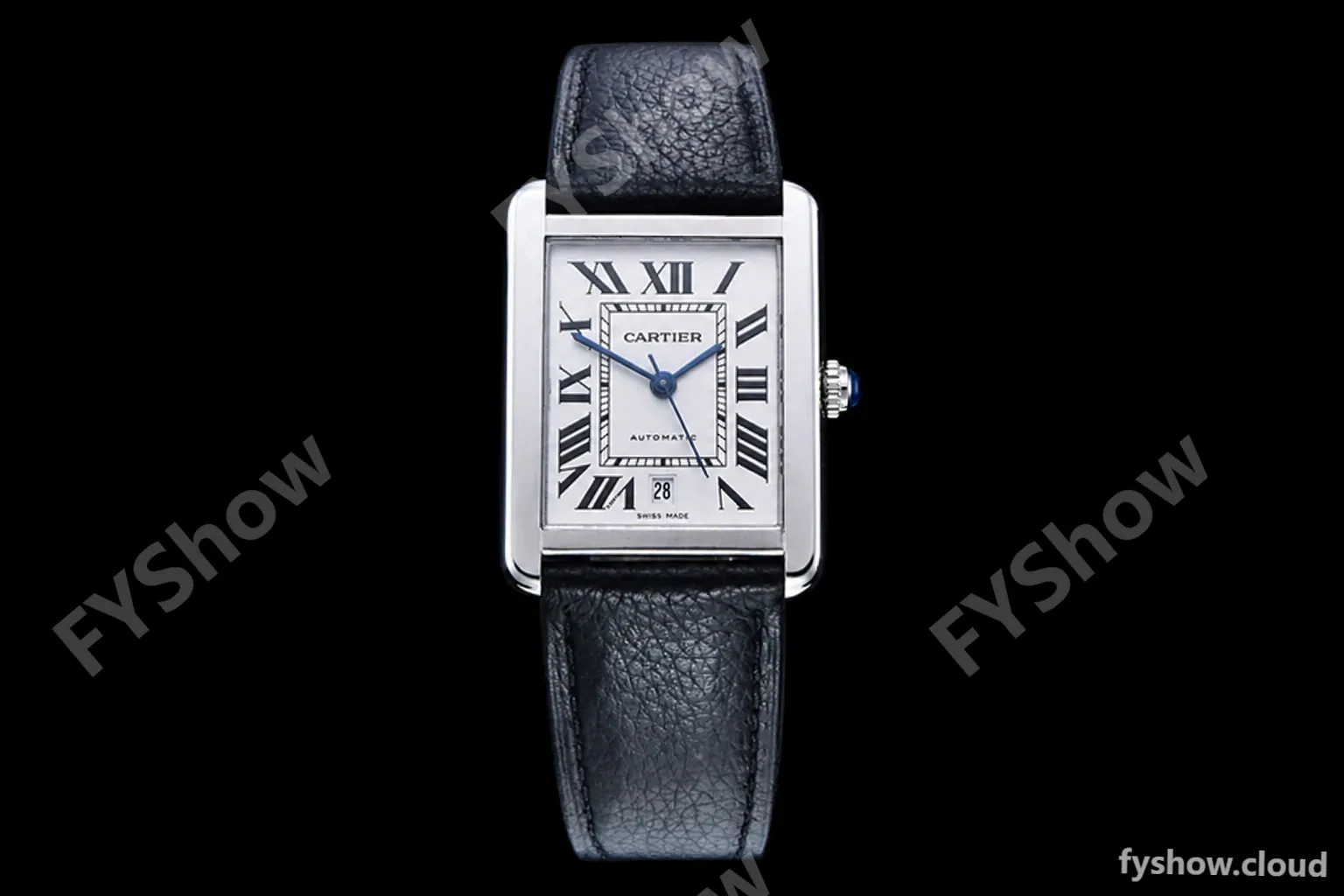 Cartier - Tank Solo Blk SS/LE White TWF Miyota 9015